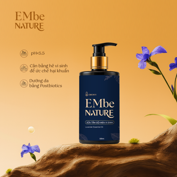 Sữa Tắm Gội Men Vi Sinh 3 trong 1 EMbe Nature