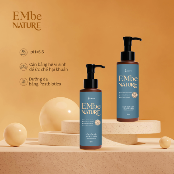 Sữa Rửa Mặt Men Vi Sinh EMbe Nature (Dành cho Chàng)